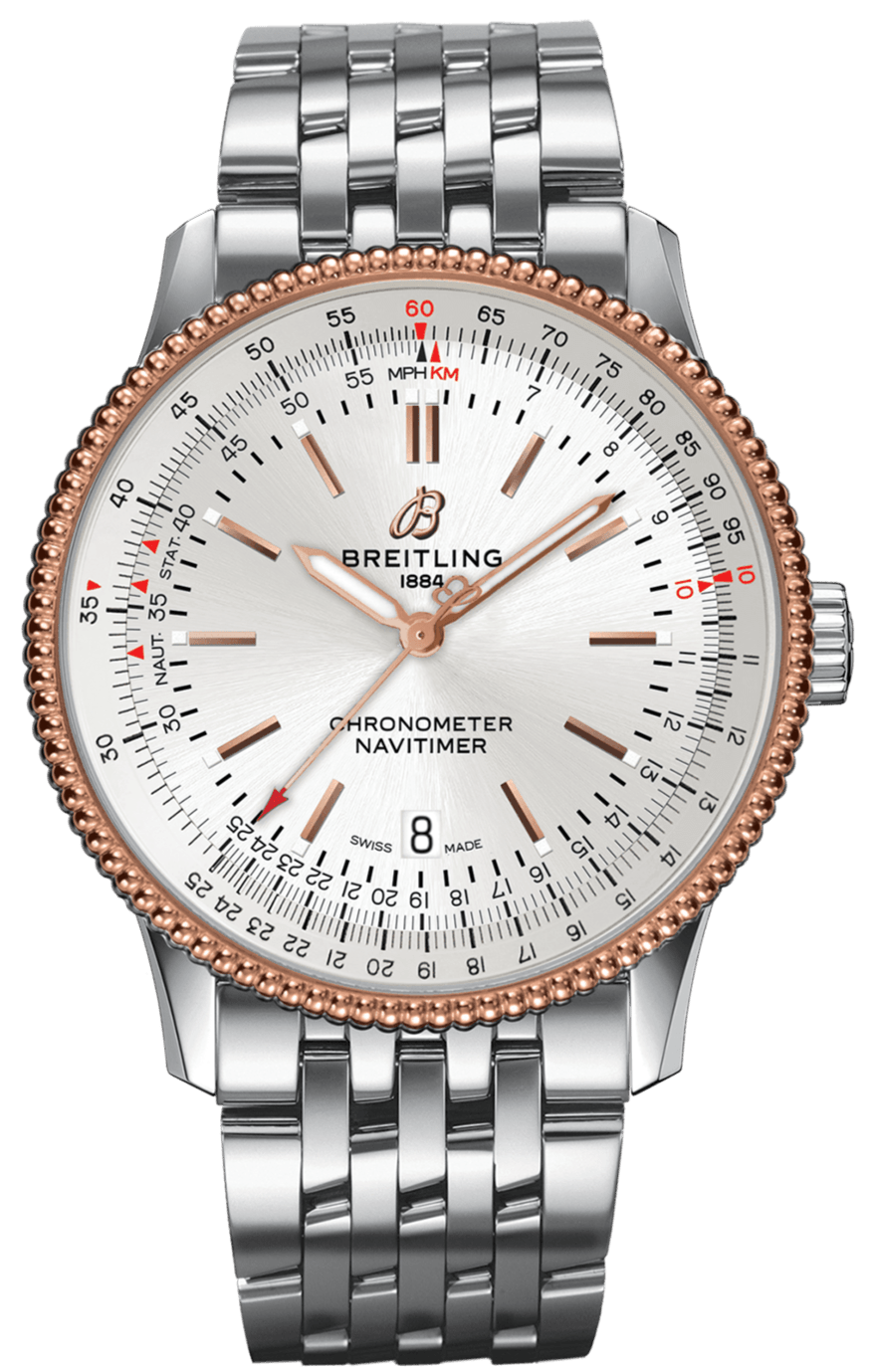 Breitling Navitimer Automatic 41mm White Dial Silver Stainless Steel Mens Watch - U17326211G1A1