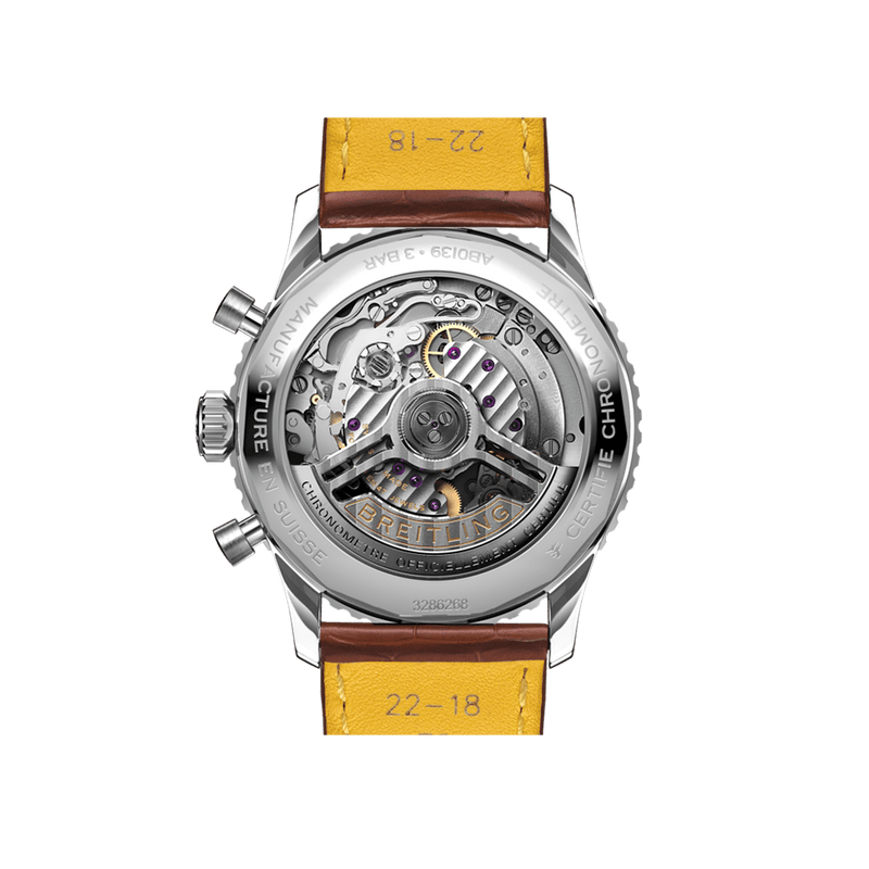 Breitling Navitimer B01 Chronograph 41 White Dial Brown Leather Strap Watch for Men - AB0139211G1P1