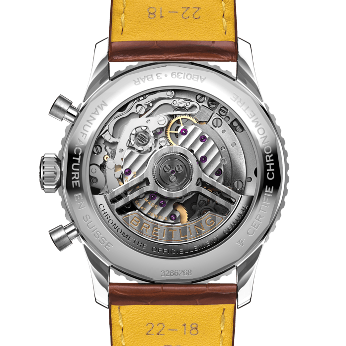 Breitling Navitimer B01 Chronograph 41 White Dial Brown Leather Strap Watch for Men - AB0139211G1P1