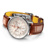 Breitling Navitimer B01 Chronograph 41 White Dial Brown Leather Strap Watch for Men - AB0139211G1P1