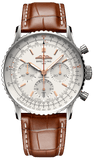 Breitling Navitimer B01 Chronograph 41 White Dial Brown Leather Strap Watch for Men - AB0139211G1P1