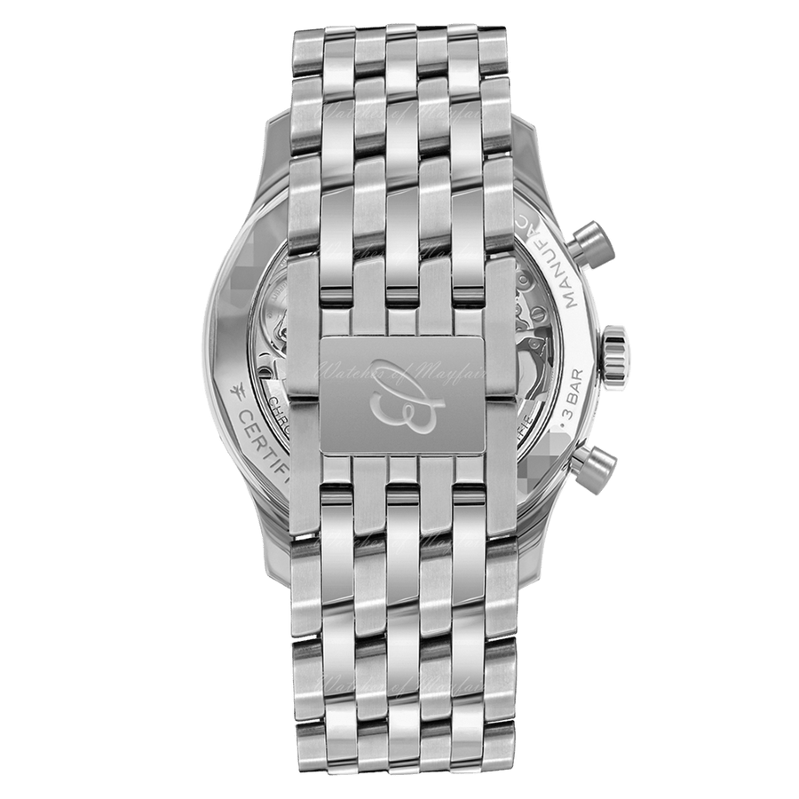 Breitling Navitimer B01 Chronograph 43 Black Dial Silver Steel Strap Watch for Men - AB0138211B1A1