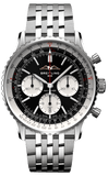 Breitling Navitimer B01 Chronograph 43 Black Dial Silver Steel Strap Watch for Men - AB0138211B1A1