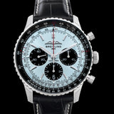 Breitling Navitimer B01 Chronograph 43 Blue Dial Black Leather Strap Watch for Men - AB0138241C1P1