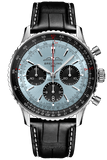 Breitling Navitimer B01 Chronograph 43 Blue Dial Black Leather Strap Watch for Men - AB0138241C1P1