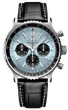 Breitling Navitimer B01 Chronograph 43 Blue Dial Black Leather Strap Watch for Men - AB0138241C1P1