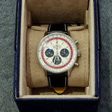 Breitling Navitimer B01 Chronograph 43 Boeing 747 White Dial Black Leather Strap Watch for Men - AB01383B1G1P1