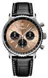 Breitling Navitimer B01 Chronograph 43 Brown Dial Black Leather Strap Watch for Men - AB0138241K1P1