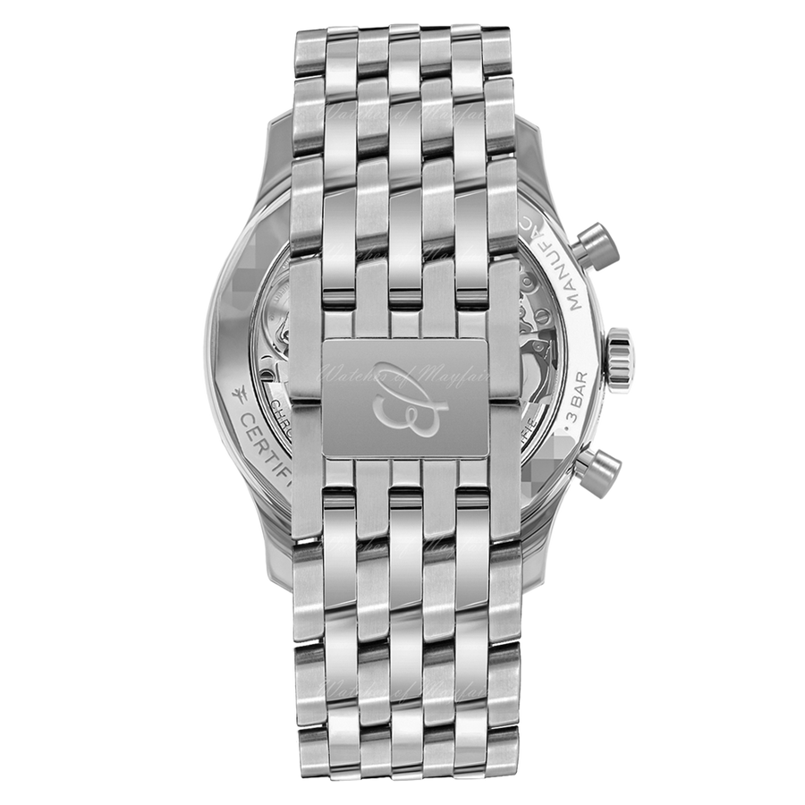 Breitling Navitimer B01 Chronograph 43 Black Dial Silver Steel Strap Watch for Men - AB0138211B1A1