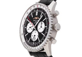 Breitling Navitimer B01 Chronograph 46 Black Dial Black Leather Strap Watch for Men - AB0137211B1P1