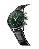 Breitling Navitimer B01 Chronograph 46 Green Dial Black Leather Strap Watch for Men - AB0137241L1P1