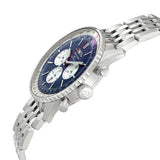 Breitling Navitimer B01 Chronograph 46 Blue Dial Silver Steel Strap Watch for Men - AB0137211C1A1