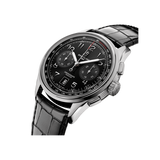 Breitling Premier B01 Chronograph 42 Black Dial Black Leather Strap Watch for Men - AB0145221B1P1