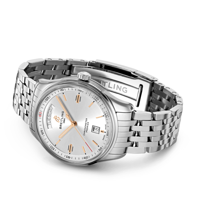 Breitling Premier Automatic Day & Date 40mm Stainless Steel Mens Watch - A45340211G1A1