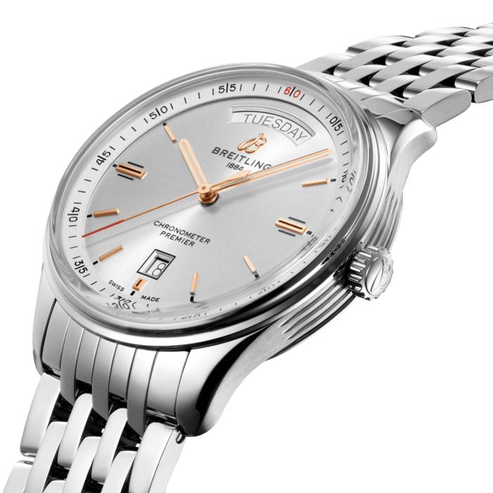 Breitling Premier Automatic Day & Date 40mm Stainless Steel Mens Watch - A45340211G1A1