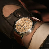 Breitling Premier B01 Chronograph 42 Beige Dial Brown Leather Strap Watch for Men - AB0145331K1P1