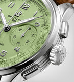 Breitling Premier B09 Chronograph 40 Green Dial Brown Leather Strap Watch for Men - AB0930D31L1P1