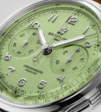 Breitling Premier B09 Chronograph 40 Green Dial Brown Leather Strap Watch for Men - AB0930D31L1P1