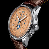 Breitling Premier B25 Datora 42 Beige Dial Brown Leather Strap Watch for Men - AB2510201K1P1