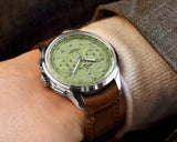 Breitling Premier B09 Chronograph 40 Green Dial Brown Leather Strap Watch for Men - AB0930D31L1P1