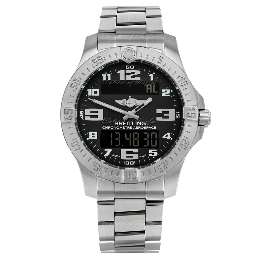 Breitling Aerospace Evo Black Dial Silver Steel Strap Watch for Men - E79363101B1E1
