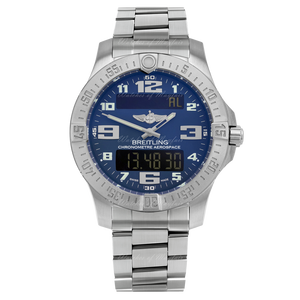 Breitling Aerospace Evo Blue Dial Silver Steel Strap Watch for Men - E79363101C1E1