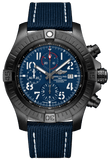 Breitling Super Avenger Chronograph 48 Night Mission Blue Dial Blue Leather Strap Watch for Men - V13375101C1X2