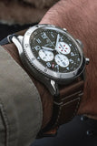 Breitling Super Avi B04 Chronograph GMT 46 Curtiss Warhawk Green Dial Brown Leather Strap Watch for Men - AB04452A1L1X1