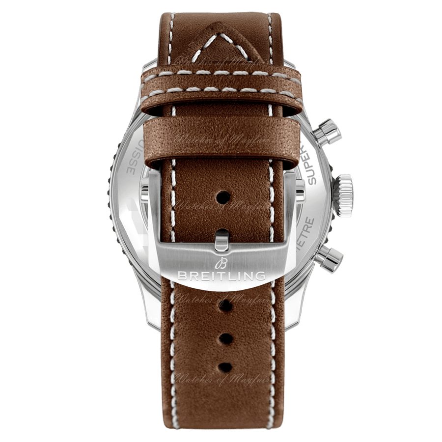 Breitling Super Avi B04 Chronograph GMT 46 Mosquito Black Dial Brown Leather Strap Watch for Men - YB04451A1B1X1
