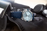 Breitling Super Chronomat Automatic 38 Diamonds Blue Dial Blue Rubber Strap Watch for Women - A17356531C1S1