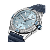 Breitling Super Chronomat Automatic 38 Diamonds Blue Dial Blue Rubber Strap Watch for Women - A17356531C1S1