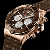 Breitling Super Chronomat B01 44 Brown Dial Brown Rubber Strap Watch for Men - RB0136E31Q1S1