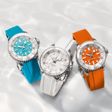 Breitling Superocean Automatic 36 Orange Dial Orange Rubber Strap Watch for Men - A17377211O1S1