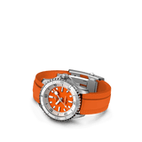 Breitling Superocean Automatic 36 Orange Dial Orange Rubber Strap Watch for Men - A17377211O1S1