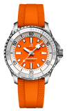Breitling Superocean Automatic 36 Orange Dial Orange Rubber Strap Watch for Men - A17377211O1S1