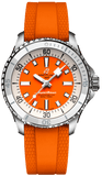 Breitling Superocean Automatic 36 Orange Dial Orange Rubber Strap Watch for Men - A17377211O1S1