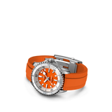 Breitling Superocean Automatic 36 Orange Dial Orange Rubber Strap Watch for Men - A17377211O1S1