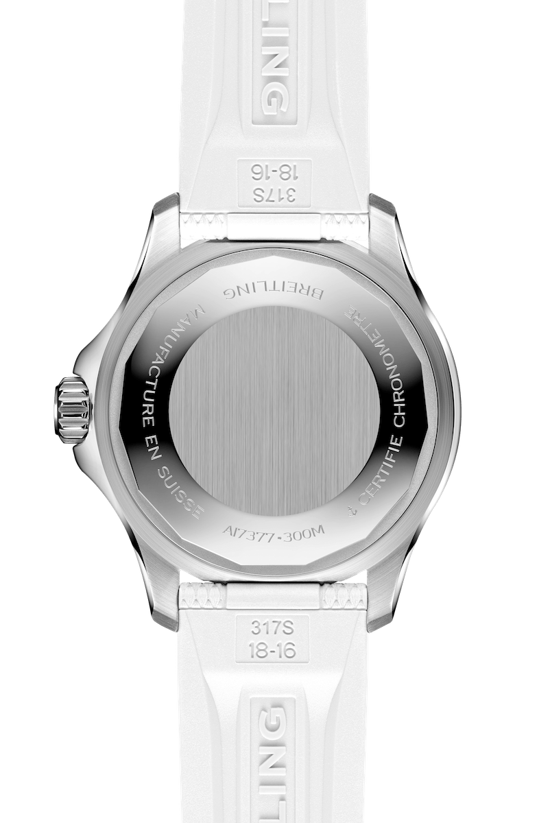 Breitling Superocean Automatic 36 White Dial White Rubber Strap Watch for Men - A17377211A1S1