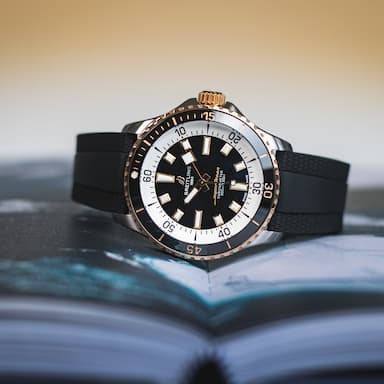 Breitling Superocean Automatic 42 Black Dial Black Rubber Strap Watch for Men - U17375211B1S1