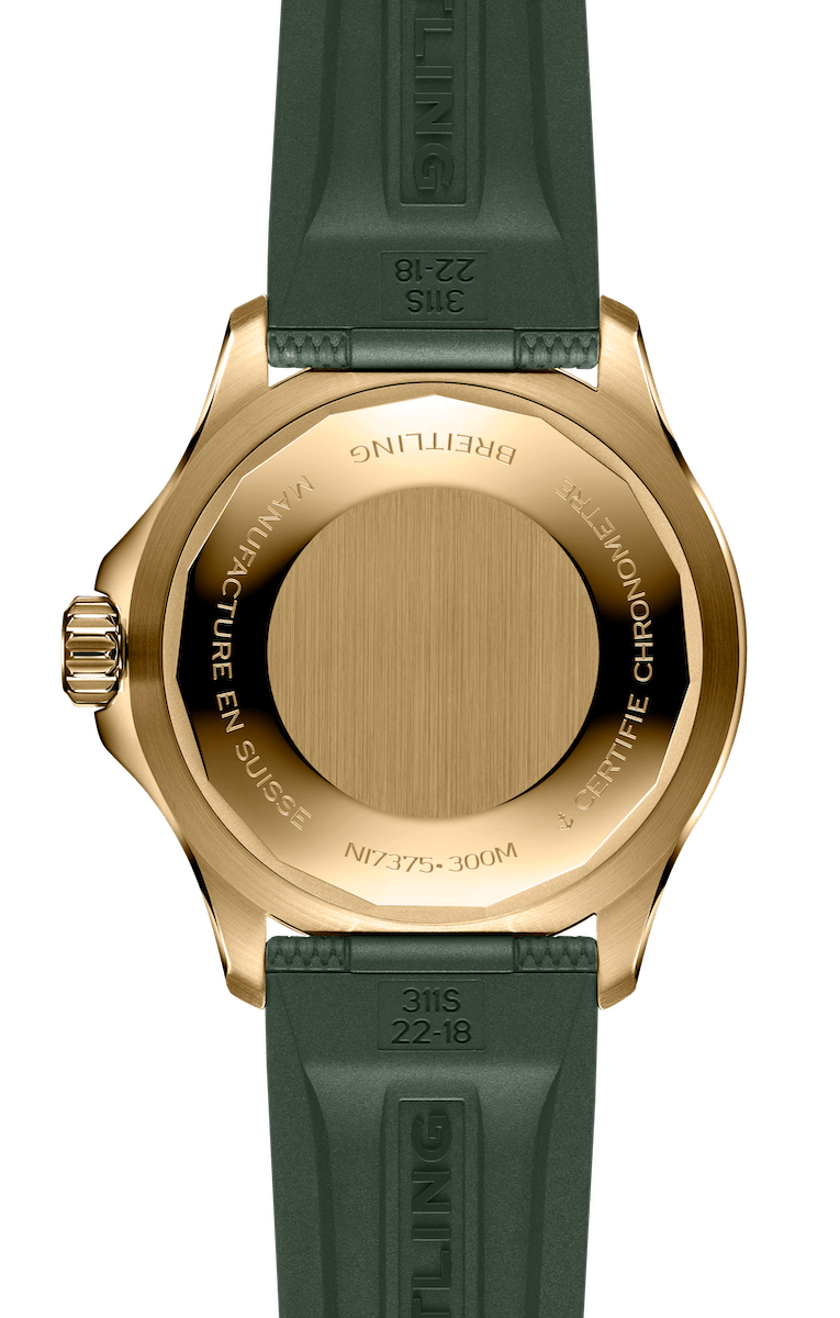 Breitling Superocean Automatic 42 Green Dial Green Rubber Strap Watch for Men - N17375201L1S1