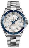 Breitling Superocean Automatic 42 White Dial Green Silver Steel Strap Watch for Men - A17375E71G1A1