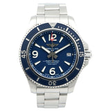 Breitling Superocean Automatic 42mm Blue Dial Silver Steel Strap Watch for Men - A17366D81C1A1