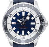 Breitling Superocean Automatic 44 Blue Dial Blue Rubber Strap Watch for Men - A17376211C1S1