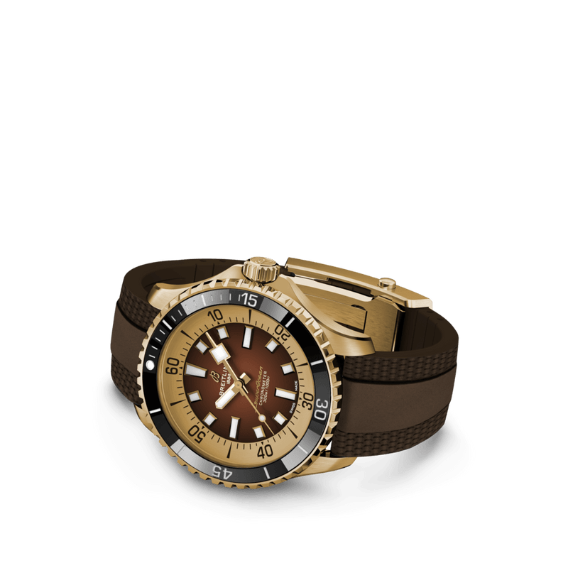 Breitling Superocean Automatic 44 Brown Dial Brown Rubber Strap Watch for Men - N17376201Q1S1