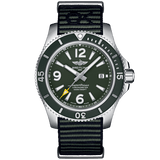 Breitling Superocean Automatic 44mm Outerknown Green Dial Green Nylon Strap Watch for Men - A17367A11L1W1