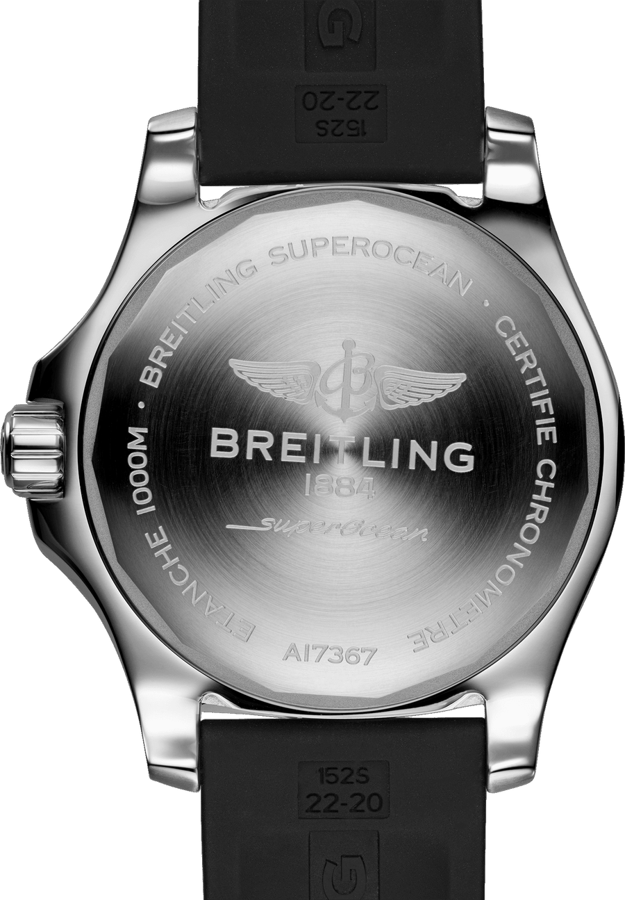 Breitling Superocean Automatic 44mm Yellow Dial Black Rubber Strap Watch for Men - A17367021I1S1