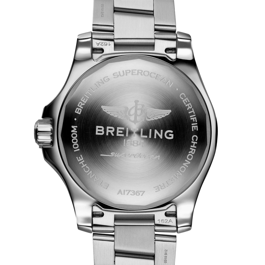 Breitling Superocean Automatic 44mm Yellow Dial Silver Steel Strap Watch for Men - A17375211/1A1