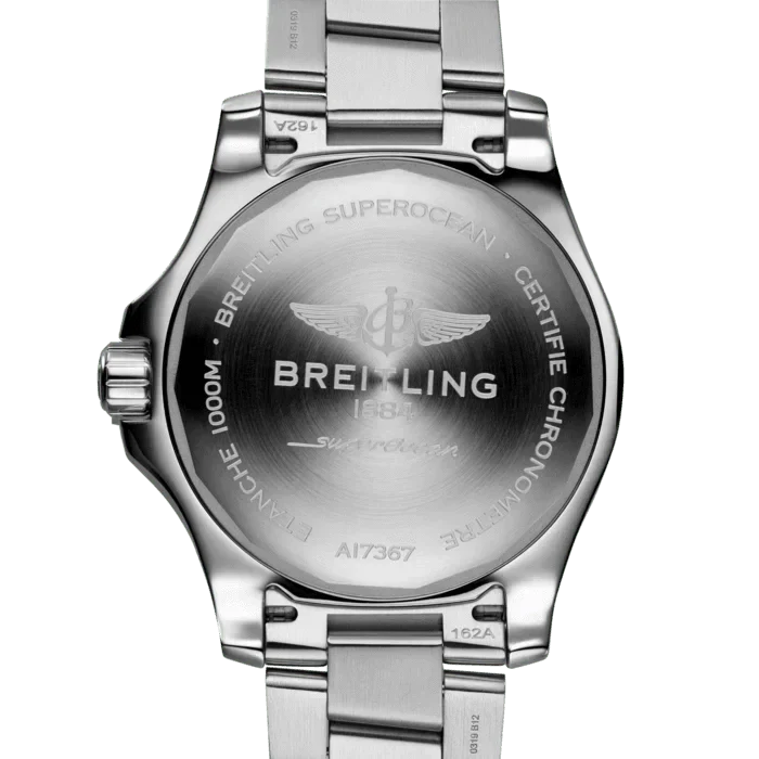Breitling Superocean Automatic 44mm Yellow Dial Silver Steel Strap Watch for Men - A17375211/1A1
