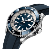 Breitling Superocean Automatic 46 Blue Dial Blue Rubber Strap Watch for Men - A17378E71C1S1