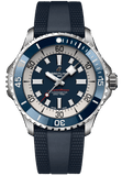 Breitling Superocean Automatic 46 Blue Dial Blue Rubber Strap Watch for Men - A17378E71C1S1